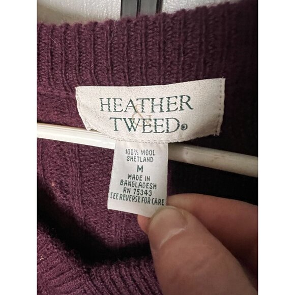 Vintage Heather & Tweed Sweater Womens MD Wool Chunky Knit Pullover Fair Isle - Picture 3 of 5